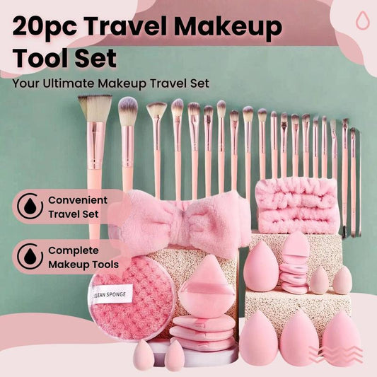 Multifunctional Travel Makeup Tool Set, Including Makeup Brushes & Headband & Wristbands & Remover Puff & Finger Puff & Makeup Sponge for Girls & Women, Makeup Bundle Box, Makeup Products, Cosmetics Makeup Tool, Makeup Brushes Kits